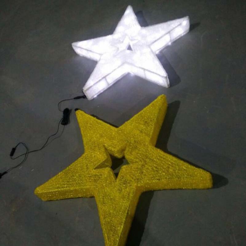 LED csillag karácsonyi díszek, melegfehér LED-es csillagok