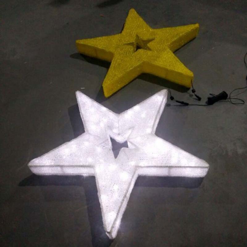 LED csillag karácsonyi díszek, melegfehér LED-es csillagok